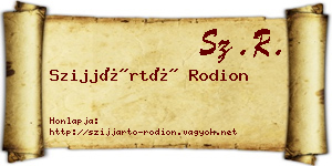 Szijjártó Rodion névjegykártya